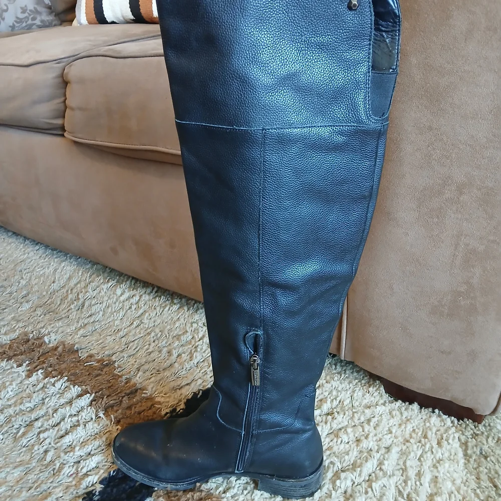 Vince Camuto Leather Black Over-the-Knee Riding Boots Women's 7M